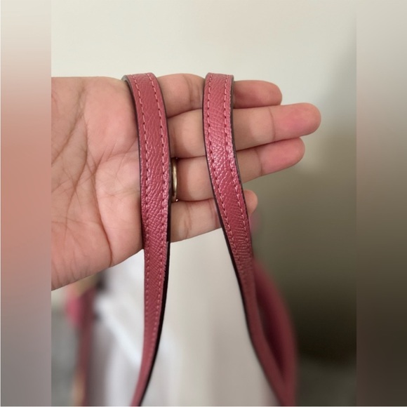 COACH Reversible Brown/Old Rose Signature Coated Canvas Leather City Tote - Picture 7 of 15